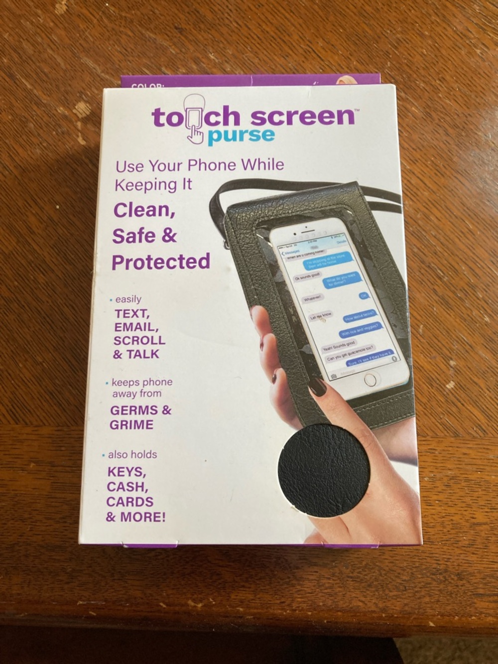 Touch Screen Purse Phone Holder - Black